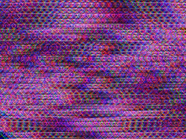 4:3 Classic | Neon Hearts 60fps Screensaver Motion Loop