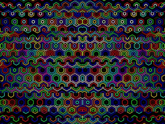 4:3 Classic | Neon Hexagon 60fps Screensaver Broadcast Background