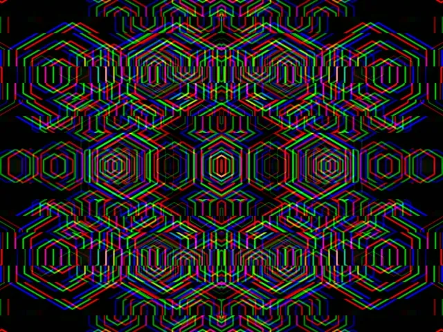 4:3 Classic | Neon Hexagon Geometric 60fps Screensaver VJ Loop