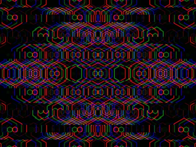 4:3 Classic | Neon hexagon grid 60fps screensaver motion visual