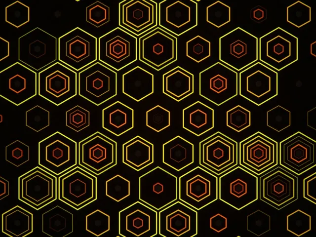 4:3 Classic | Neon Hexagon Grid 60fps Screensaver VJ Backdrop