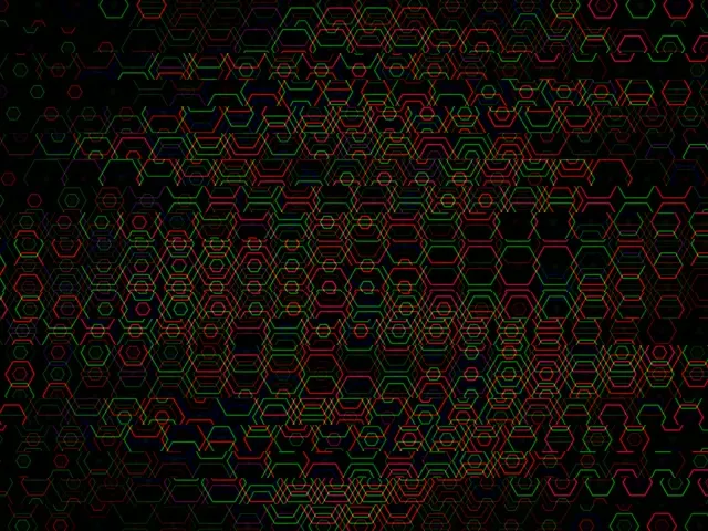 4:3 Classic | Neon Hexagon Grid 60fps Screensaver VJ Motion Loop