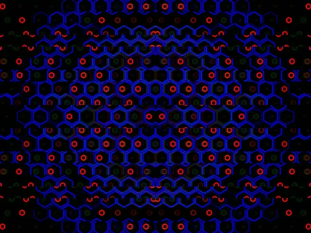 4:3 Classic | Neon hexagon network 60fps screensaver VJ background