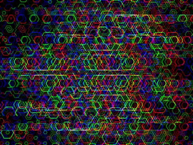 4:3 Classic | Neon Hexagon Pattern 60fps VJ Screensaver