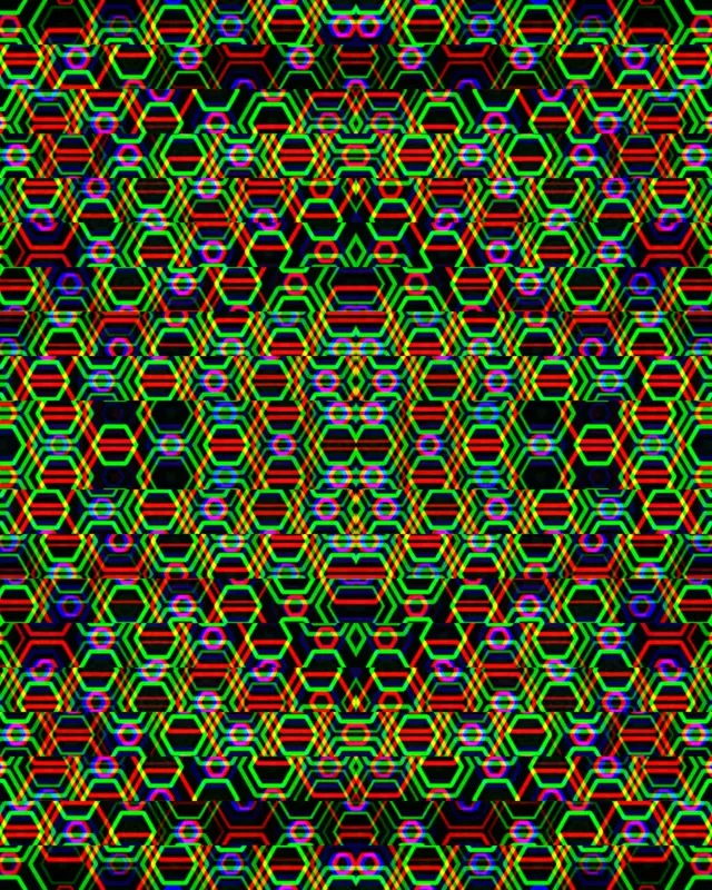 4:5 Instagram 60fps Neon Hexagon Geometric Live Wallpaper Screensaver Motion Background