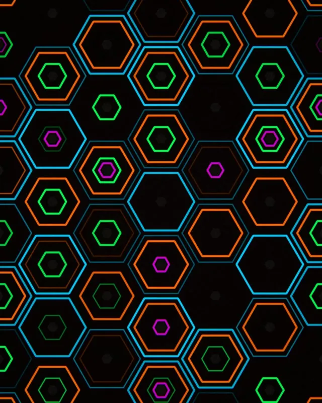 4:5 Instagram | 60fps Neon Hexagon Pattern Live Wallpaper Screensaver VJ
