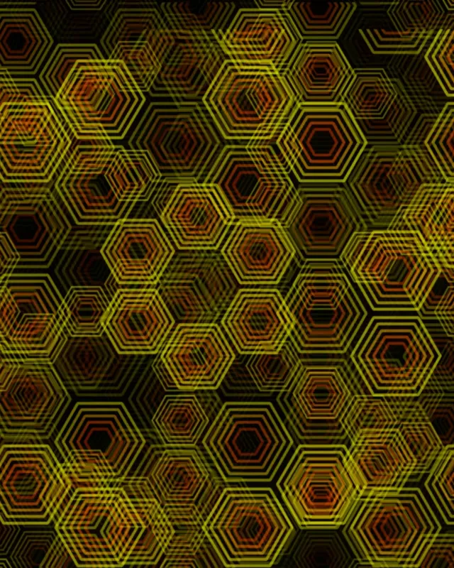 4:5 Instagram | 60fps Neon Hexagon Vj Loop - Yellow & Red