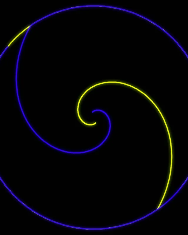 4:5 Instagram | 60fps Neon Spiral Motion Background - Blue Yellow Glow VJ