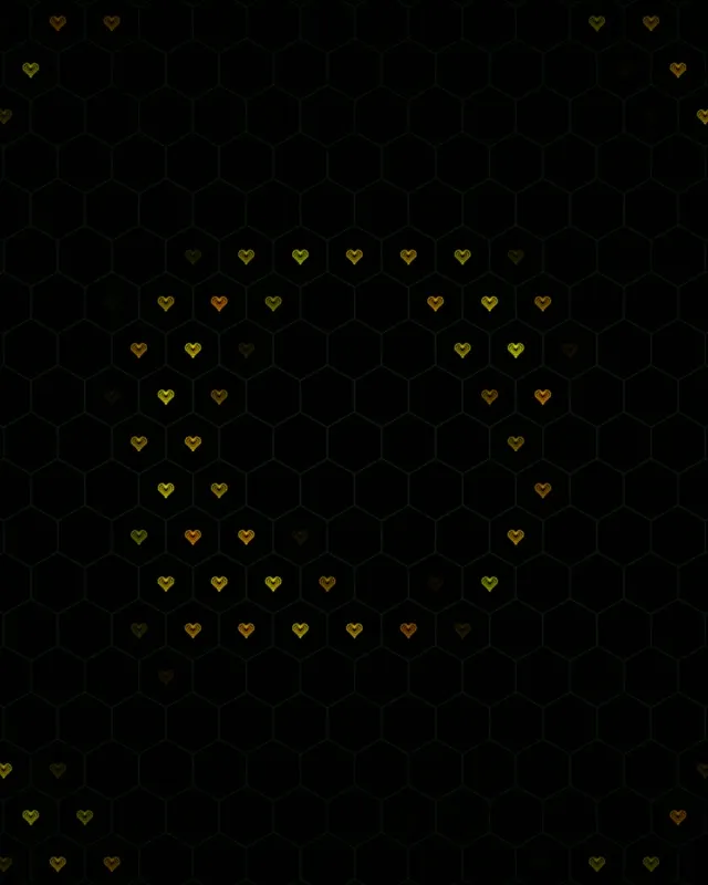 4:5 Instagram | 60fps Screensaver - Golden Hearts Hexagon Background | VJ Loop