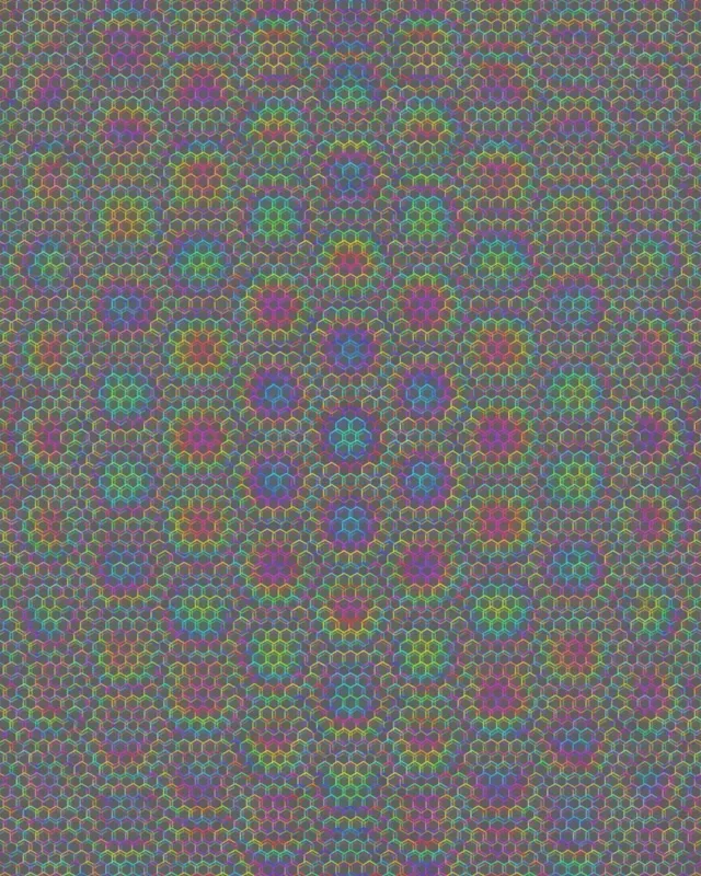 4:5 Instagram 60fps Screensaver | Neon Hexagon Kaleidoscope VJ Loop Vibrant