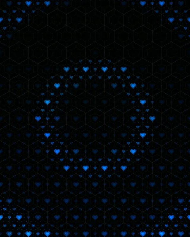 4:5 Instagram | Blue Neon Hex Hearts 60fps Live Wallpaper Screensaver Motion