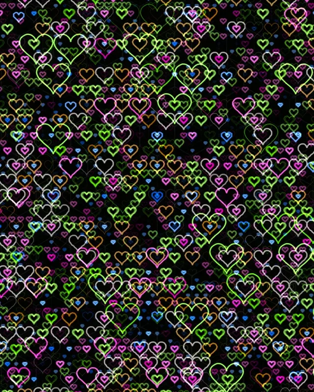 4:5 Instagram | Colorful Neon Hearts 60fps Screensaver BG