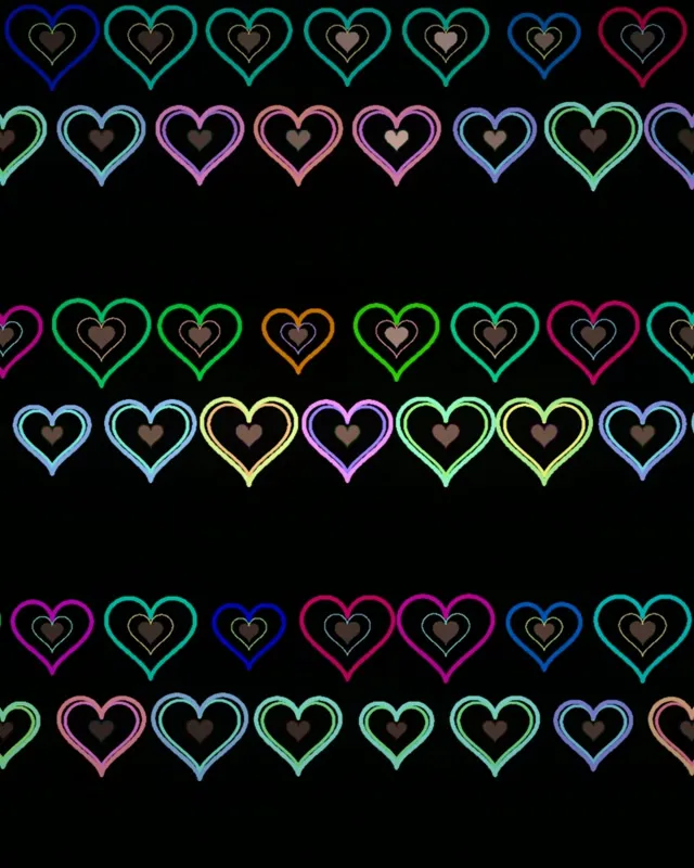 4:5 Instagram | Colorful Neon Hearts 60fps Screensaver Motion Wallpaper