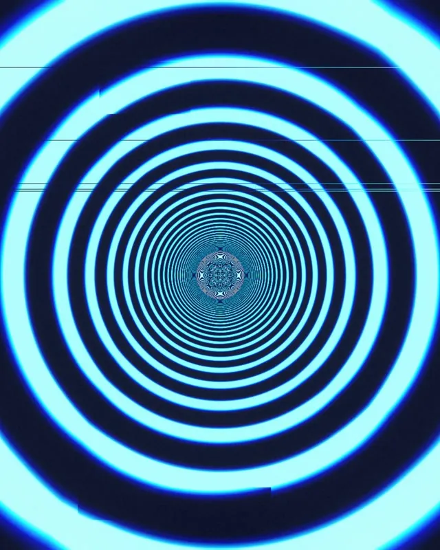 4:5 Instagram | Cyan Neon Concentric 60fps Screensaver VJ Loop