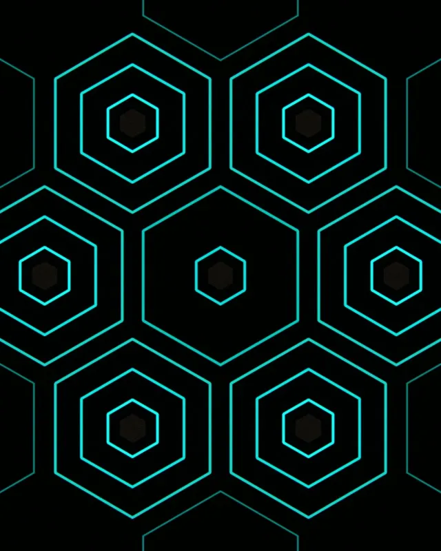 4:5 Instagram | Cyan Neon Hexagon Grid 60fps Screensaver Live Wallpaper