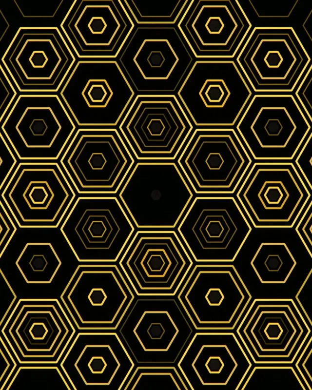 4:5 Instagram | Geometric Hexagon Black Gold 60fps Screensaver Live Wallpaper VJ