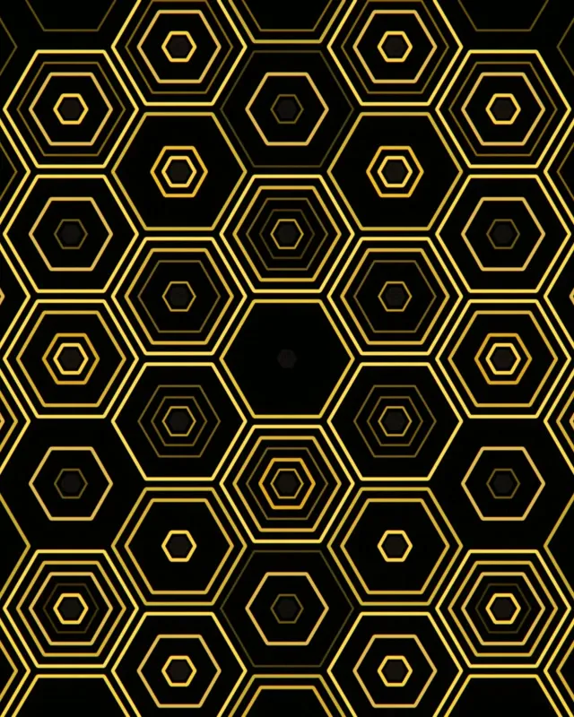 4:5 Instagram | Golden Hexagon Geometric 60fps Screensaver Animated Loop