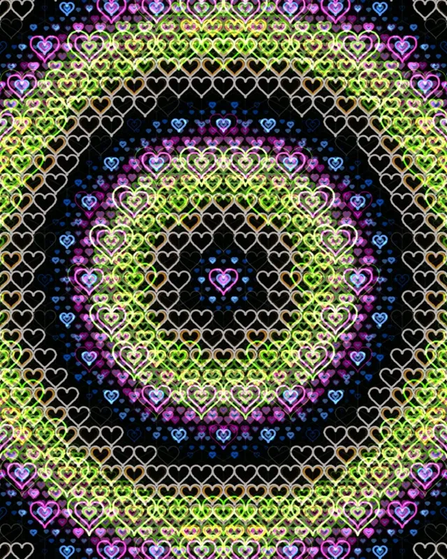 4:5 Instagram | Neon Hearts 60fps Screensaver Motion Loop
