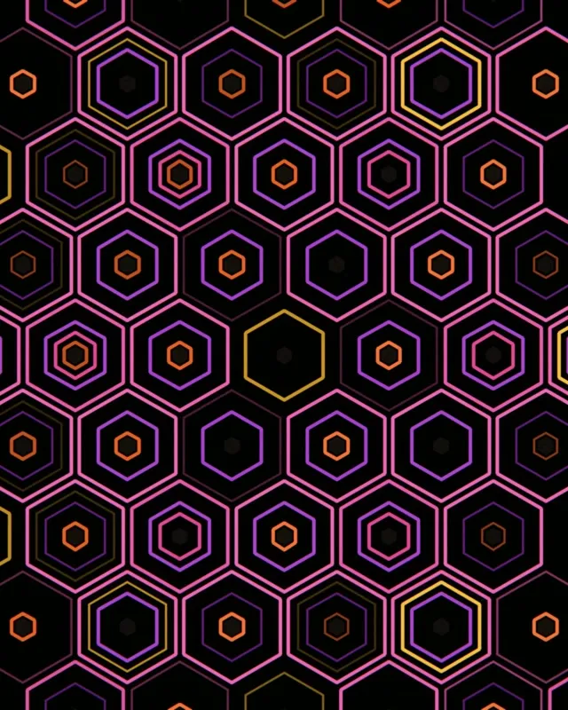 4:5 Instagram | Neon Hexagon 60fps Motion Background Screensaver Loop