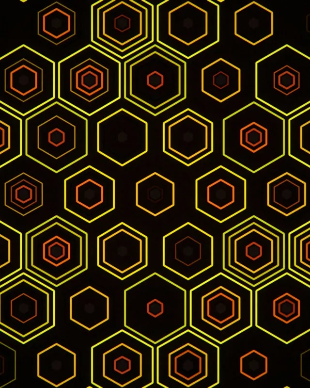 4:5 Instagram | Neon Hexagon Grid 60fps Live Wallpaper Motion