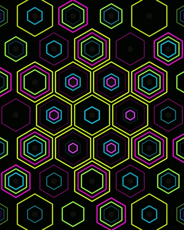 4:5 Instagram | Neon Hexagon Grid 60fps Screensaver Live Wallpaper