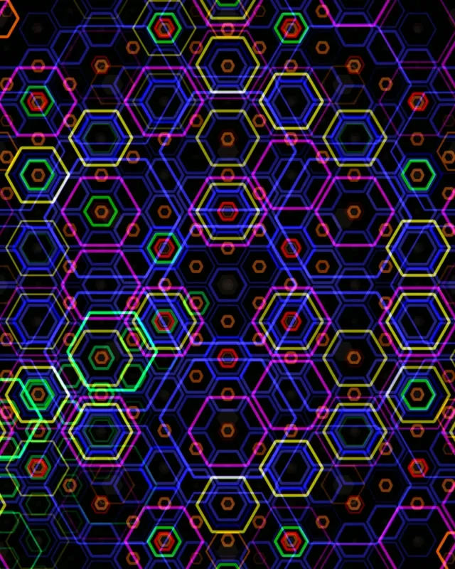 4:5 Instagram | Neon hexagon network 60fps screensaver motion content