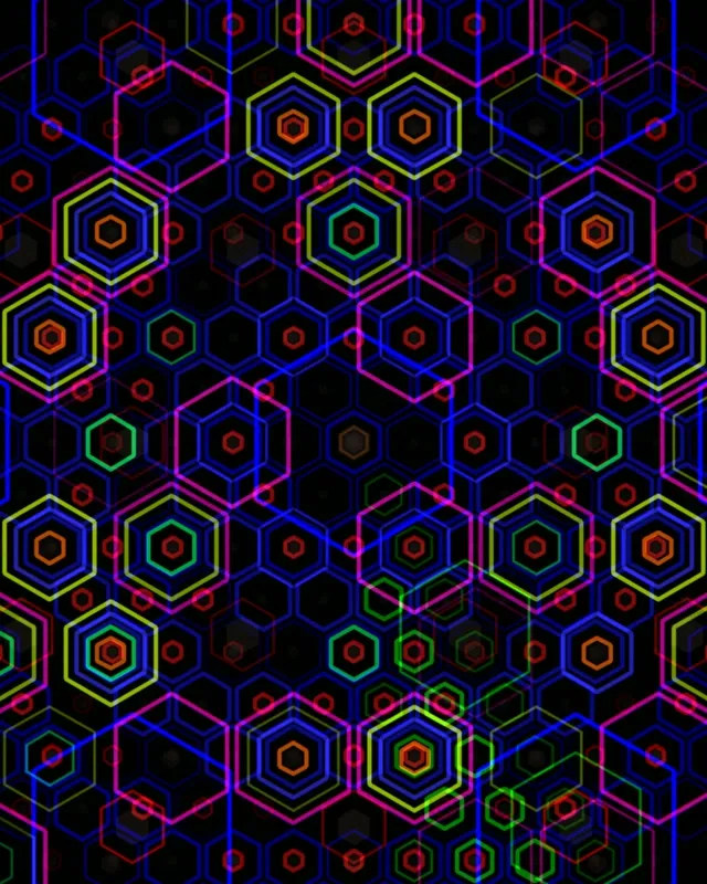 4:5 Instagram | Neon Hexagon Network 60fps VJ Screensaver Loop