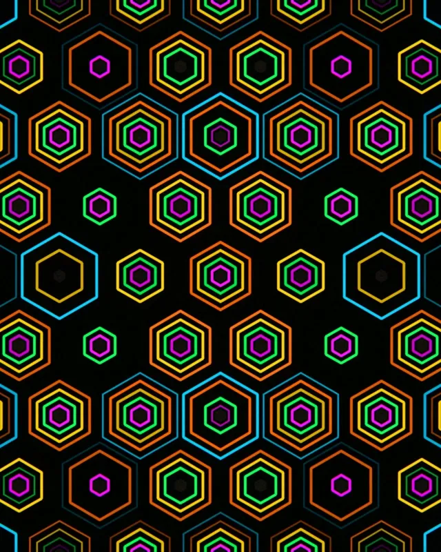 4:5 Instagram | Neon hexagon pattern 60fps screensaver motion