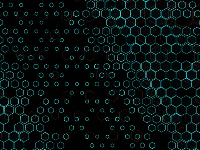 4:3 Classic | 60FPS Cyan Hexagon Screensaver VJ Loop Background for Edits