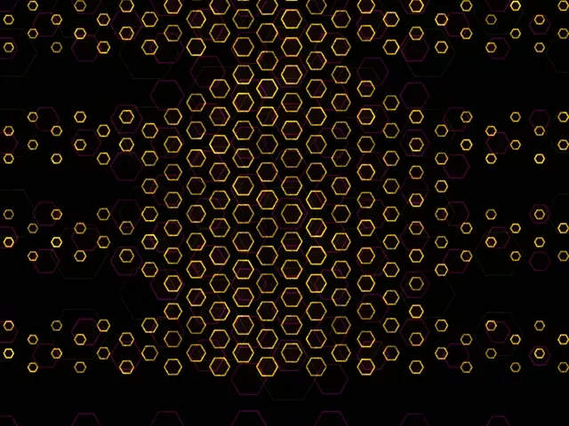 4:3 Classic 60FPS Golden Hexagon Screensaver | Neon VJ Animation