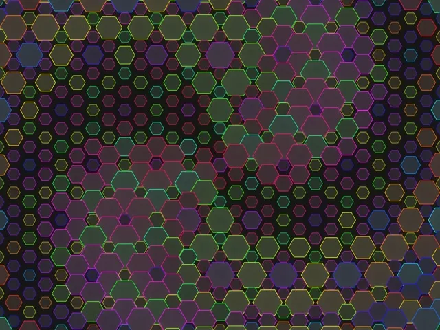 4:3 Classic 60FPS Hexagon Kaleidoscope Screensaver VJ Animation Neon