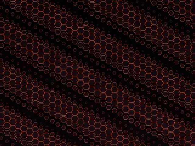 4:3 Classic 60FPS Hexagon Pattern Screensaver - Red Neon VJ Loop Background Motion
