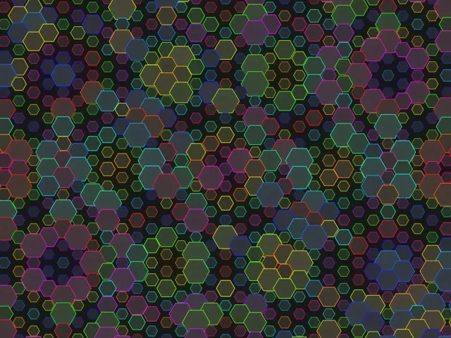 4:3 Classic 60fps Hexagon Screensaver | Neon VJ Animation Live Wallpaper