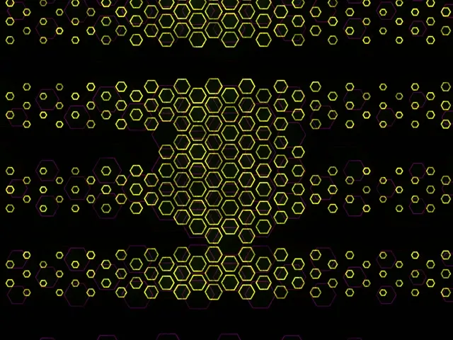 4:3 Classic 60FPS Hexagon Screensaver | Yellow Geometric VJ Loop Background