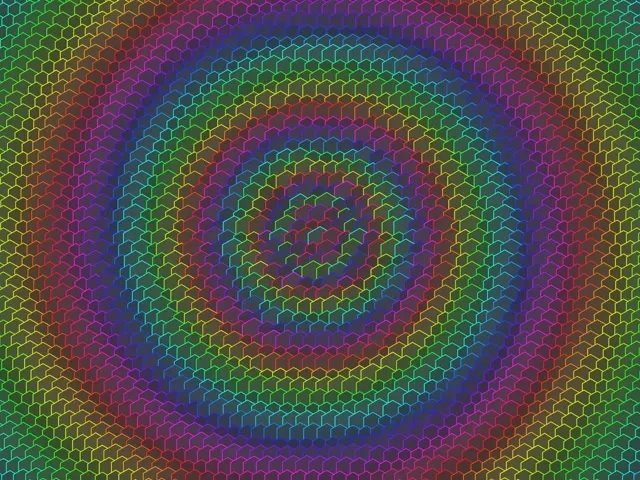 4:3 Classic 60fps Hexagon Tunnel Screensaver | VJ Animation Neon Colors