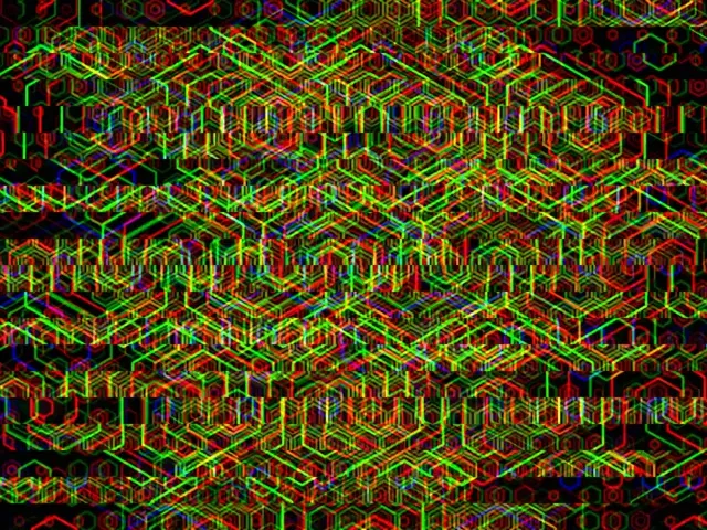 4:3 Classic 60fps Neon Hexagon Kaleidoscope Motion Background Screensaver | Electric