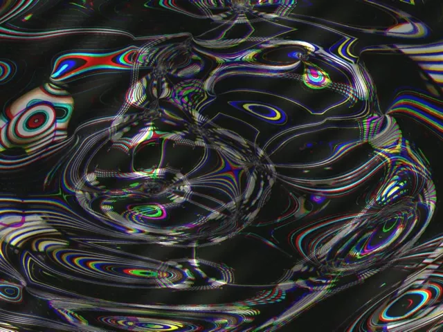 4:3 Classic 60fps Neon Tunnel Screensaver - Glitched Neon Helix Loopable Video
