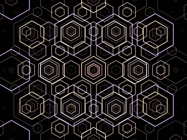 4:3 Classic 60fps Screensaver | Neon Hexagon Tunnel Motion Background
