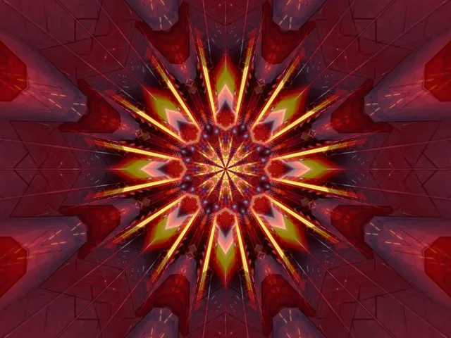 4:3 Classic | 60fps screensaver neon tunnel blazing kaleidoscope vj animation