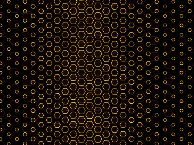 4:3 Classic 60fps Screensaver Neon Tunnel Live Wallpaper Gold Honeycomb Pattern