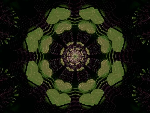 4:3 Classic 60fps Screensaver Neon Tunnel Live Wallpaper Green Radial Symmetry