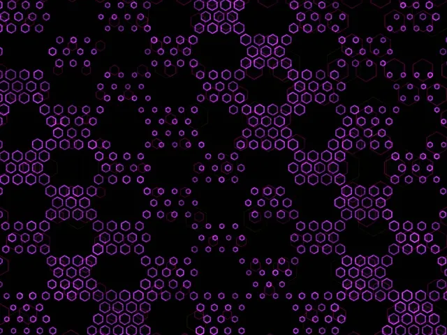 4:3 Classic 60fps Screensaver Neon Tunnel Motion Background Purple Hexagonal