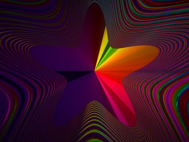 4:3 Classic 60fps Screensaver Neon Tunnel Motion Background Vibrant