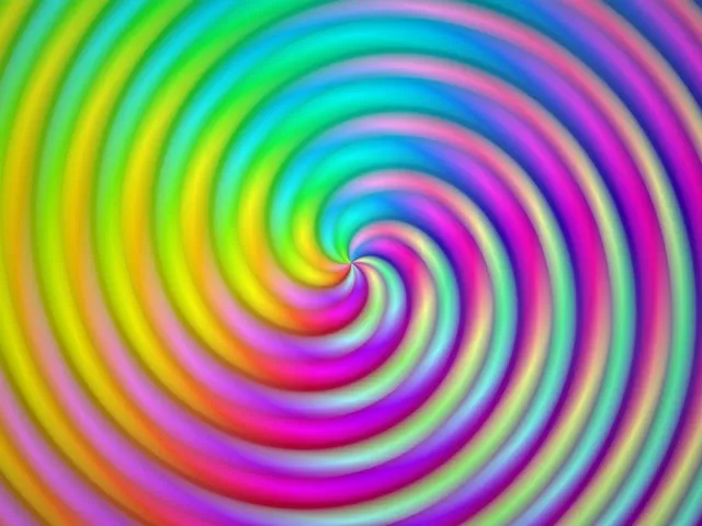 4:3 Classic 60fps Screensaver Neon Tunnel Rainbow Motion Background Psychedelic