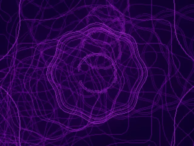 4:3 Classic 60fps Screensaver - Neon Tunnel Swirling Organic Curves Visuals Loop