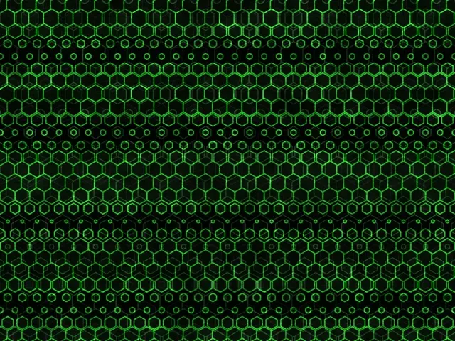 4:3 Classic 60fps Screensaver Neon Tunnel VJ Animation Green Hexagon Tunnel