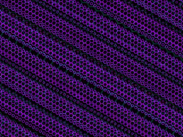 4:3 Classic 60fps Screensaver Neon Tunnel VJ Animation Purple Honeycomb