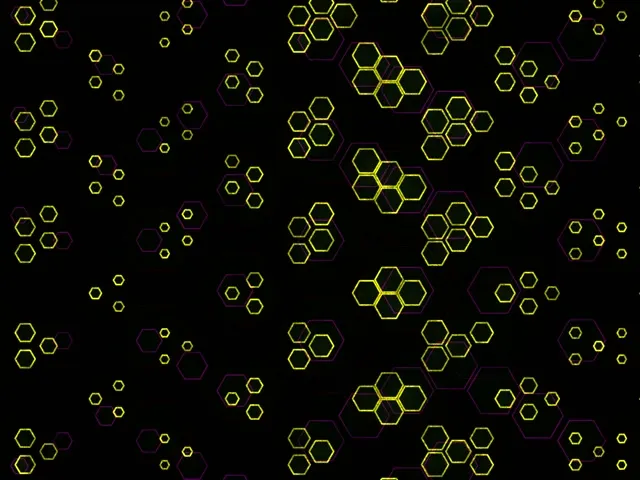 4:3 Classic 60fps Screensaver Neon Tunnel VJ Animation Yellow Hexagons