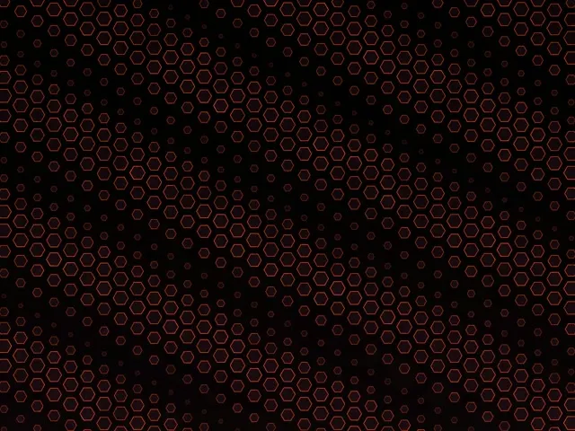 4:3 Classic 60fps Screensaver Neon Tunnel VJ Loop Red Hexagon Pattern