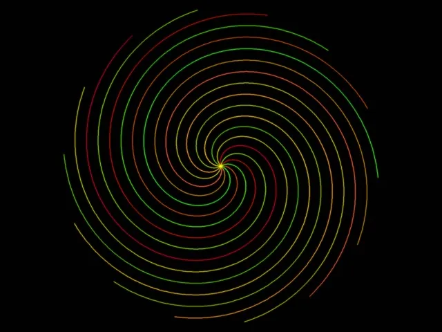 4:3 Classic | 60fps Spiral Screensaver | VJ Animation Neon Background